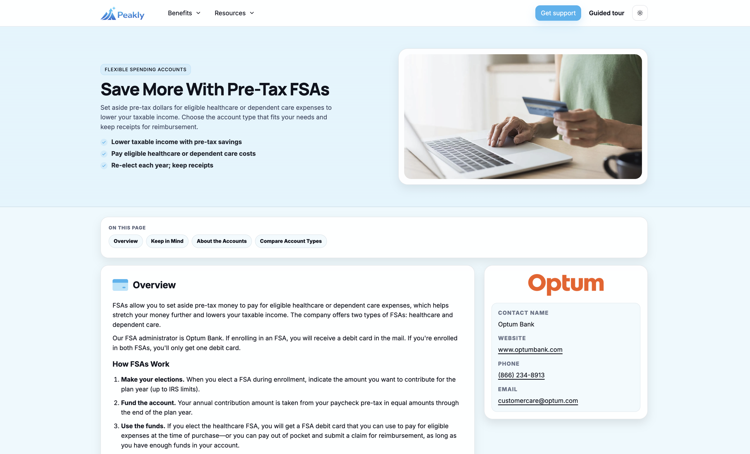 Benefit Keep employee-facing site screenshot